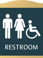 Restroom Male/Female/ISA Handicapped Graphic and Braille Sign