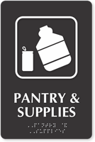 Pantry And Supplies Symbol TactileTouch™ Sign with Braille
