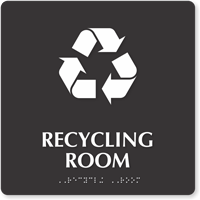 Recycling Room Symbol TactileTouch™ Sign with Braille
