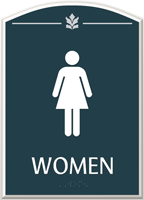 Women with Graphic and Braille Sign