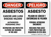 Danger Asbestos Cancer Lung Hazard Sign