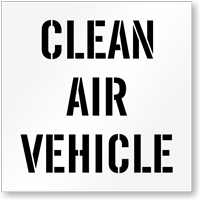 Clean Air Vehicle Parking Lot Stencil
