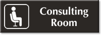 Consulting Room Engraved Sign Man On Chair Symbol