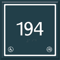 Room Number Handicap & No Smoking Symbol Sign