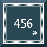 Custom Azteca Room Number Braille Sign with Border 5.5" x 5.5"