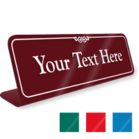 3"x10" Acrylic Custom Desk Name plate in 4 Colors