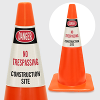 Danger No Trespassing Construction Site Cone Collar