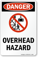 Danger Overhead Hazard Sign