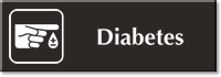 Diabetes Engraved Sign with Finger Blood Drop Symbol