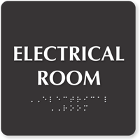 Electrical Room Tactile Touch Braille Door Sign