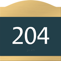 Room Sign raised number braille