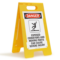 Exposed Conveyors Can Cause Injury Danger Floor Sign