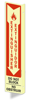 Extinguisher Do Not Block Bilingual GlowSmart™ Sign