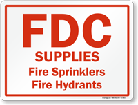 FDC Supplies Fire Sprinklers Fire Hydrants Sign