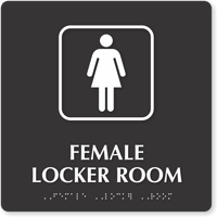 Female Locker Room TactileTouch™ Braille Sign