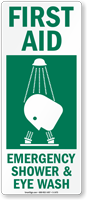 First Aid Emergency Shower Eye Wash Sign