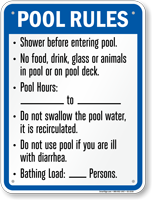 Florida Pool Rules Sign