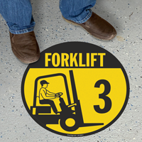 Forklift 3 (with Graphic)  Floor Sign