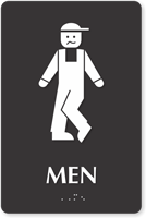 Bow legged Men's Bathroom Humor Sign