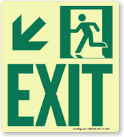GlowSmart™ Directional Exit Sign Downward Arrow Sign