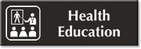 Health Education Engraved Sign with Health Educator Symbol
