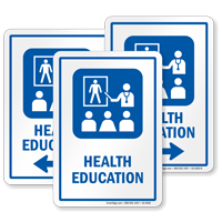 Health Education Sign with Health Educator Symbol
