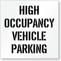 High Occupancy Vehicle Parking, Parking Lot Stencil