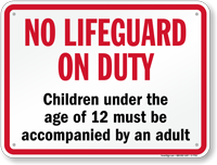 No Lifeguard On Duty Sign for Iowa