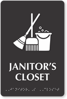 Janitor's Closet TactileTouch Braille Sign With Graphic