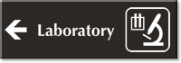Laboratory Engraved Sign with Microscope Research Left Symbol