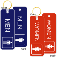 MEN and WOMEN Bathroom Keychain Double Sided