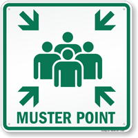 Muster Point Emergency Sign