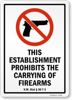 New Mexico Firearms and Weapons Law Signs