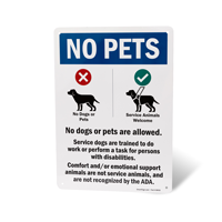 No Pets Comfort Animals Are Not Service Animals Sign