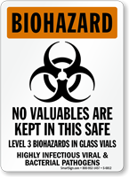 No Valuables Are Kept In This Safe Sign