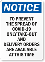 Take-Out and Delivery Only Custom Retail Service Sign