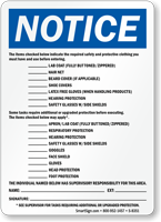 Notice Protective Clothing Required Sign