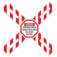 Osha Danger Enter By Permit Man Way Cross Barriers