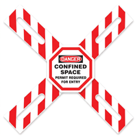 Osha Danger Permit Required Man Way Cross Barriers