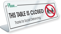 Please This Table Is Closed Social Distancing Desk Sign