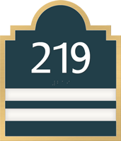 2 Slot Room Sign raised number braille