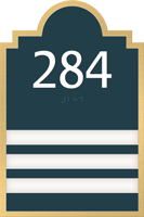 3 Slot Room Sign raised number braille
