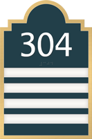 4 Slot Room Sign raised number braille