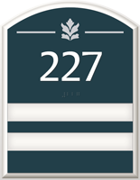 2 Slot Room Sign raised number braille