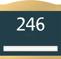 1 Slot Room Sign raised number braille