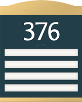 4 Slot Room Sign raised number braille