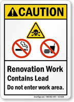 Contains Lead Do Not Enter ANSI Caution Sign