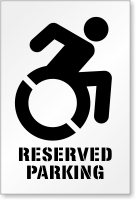 Reserved Parking Stencil With Updated Accessible Symbol