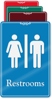 Restrooms Man Woman Sign