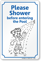 Shower Before Entering Pool Sign